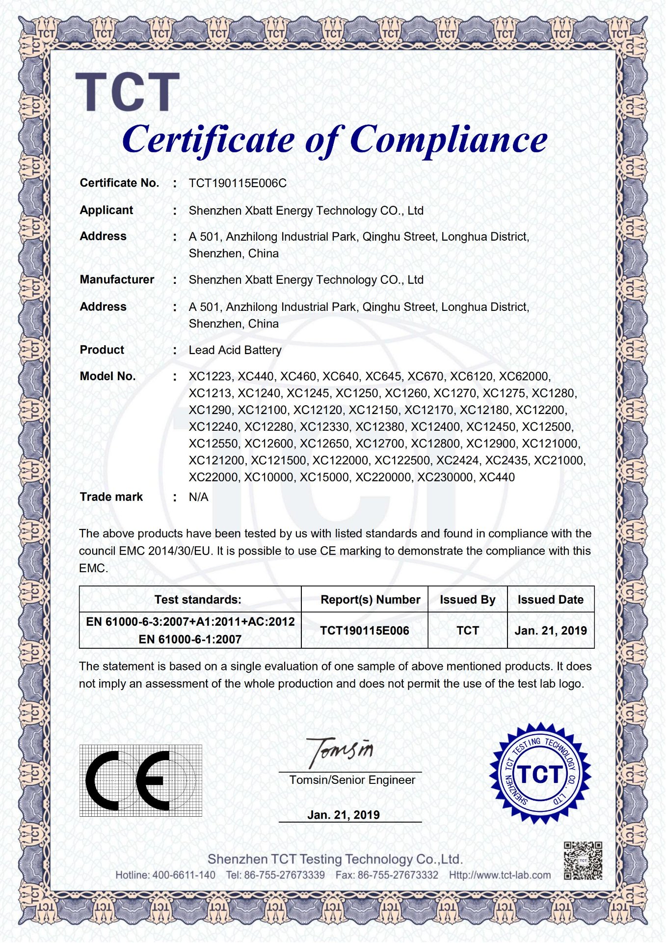 CE certificate
